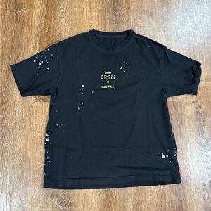 Disney Black T-Shirt with Mickey Mouse and Gold Accents